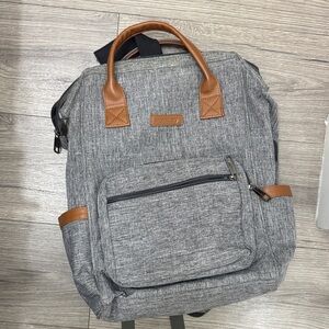 Gray and Brown Backpack